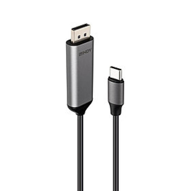Cablu Lindy Bi-Directional USB C la DisplayPort, lungime 2m, Supported Bandwidth: 32.4Gbps, rezolutie maxima 7680x4320@60Hz