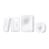 Smart IoT Hub with Chime SPEC: 2.4 GHz, 868 MHz, 100-240 V~, 50/60 Hz, Plug-in FEATURE: 90dB Adjustable Audio Alarm, 19 Ringtones, Up to 65 Switches, Sensors or Buttons, Mute Button, Easy Setup, Device Sharing, Flame- Retardant, Tapo App