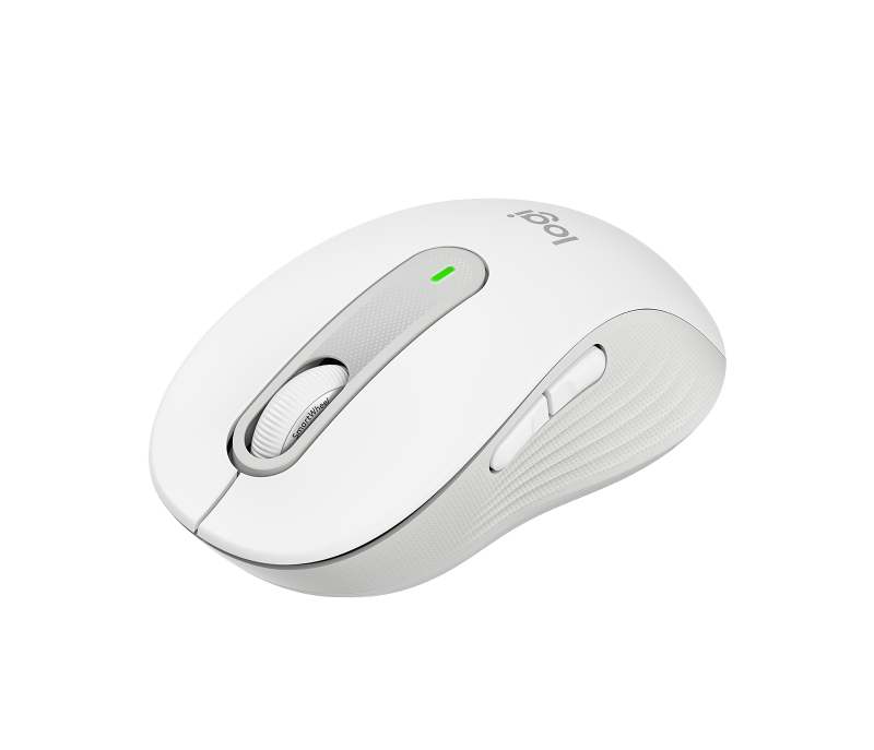 Mouse wireless Logitech Signature M650, rezolutie 2000 DPI, dimensiuni 10.71 x 6.18 x 3.78 cm, alb