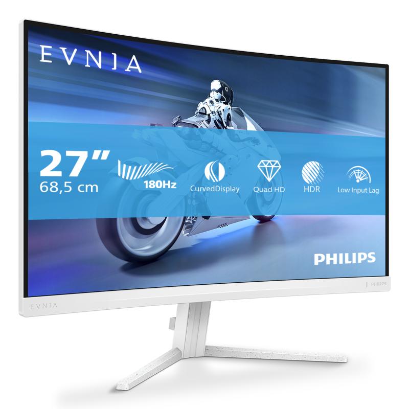 Monitor Gaming Philips Evnia 5000 27M2C5501/00, 27", 2560 x 1440 pixeli, White, 3 ani Garantie