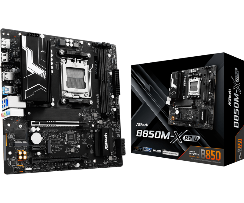 Placa de baza ASRock B850M-X R2.0, Socket AM5, DDR5, Micro-ATX