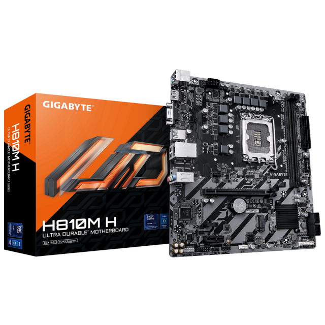 Placa de Baza GIGABYTE H810M H LGA1851, 2x DDR5, 1x HDMI 1x D-Sub, 1x PCIE 4.0 x16 1x PCIE 3.0 x1, 1x M.2, 4x SATA 6GB/s, mATX