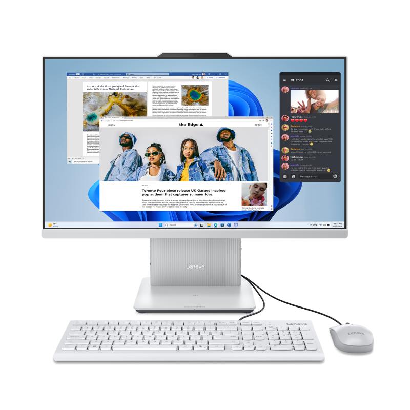 All-in-One Consumer Lenovo IdeaCentre AIO 24ARR9 cu procesor AMD Ryzen 5 7535HS pana la 4.55GHz, 24 inch, FHD, IPS, 16 GB DDR5, 1 TB SSD, AMD Radeon 660M, FreeDos, Gri