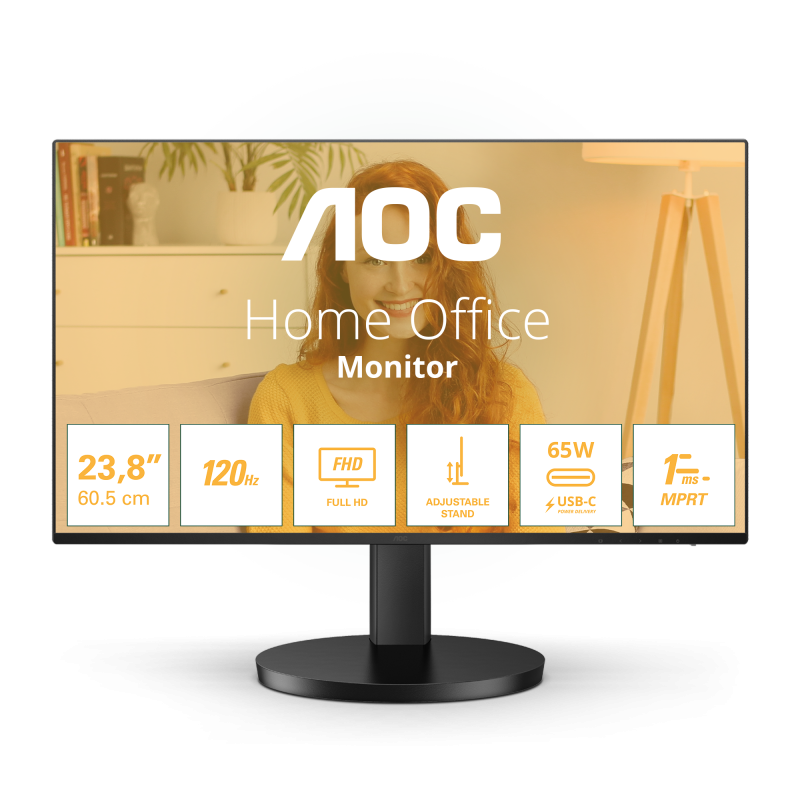 Monitor Consumer AOC 24B3CF2, 23.8", 1920 x 1080 pixeli, Black, 3 ani Garantie