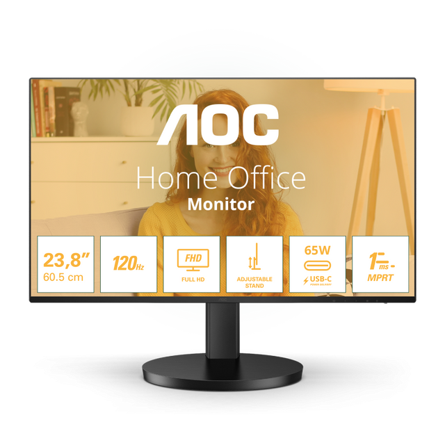 Monitor Consumer AOC 24B3CF2, 23.8", 1920 x 1080 pixeli, Black, 3 ani Garantie