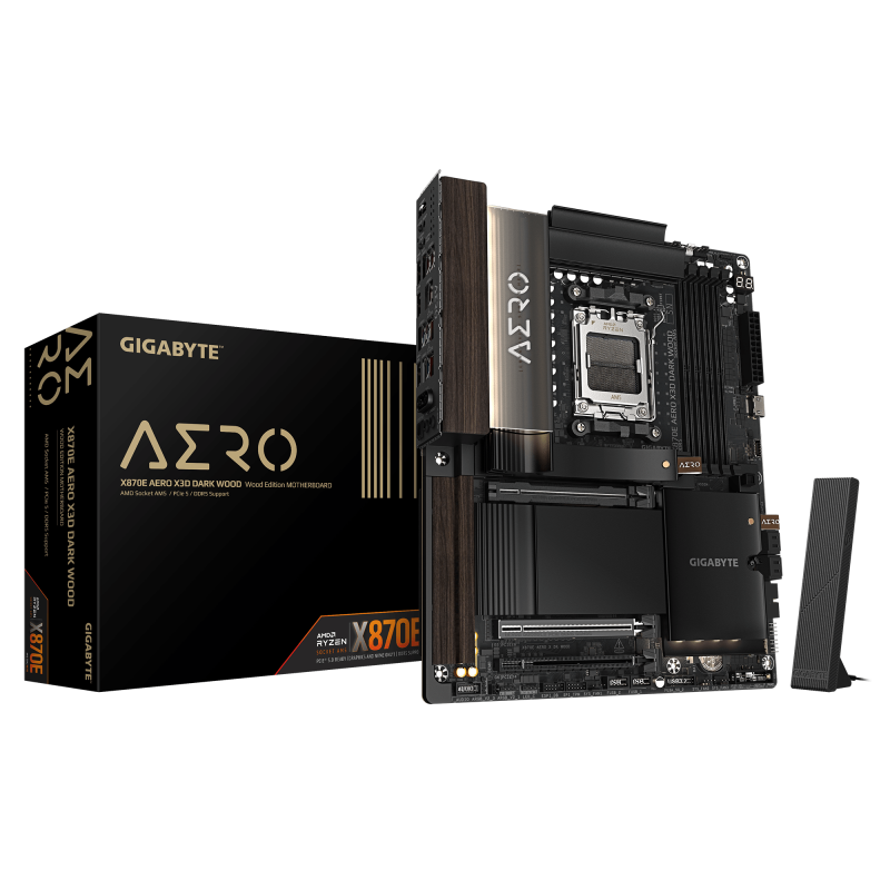Placa de baza Gigabyte X870E AERO X3D DARK WOOD, Socket AM5, DDR5, ATX