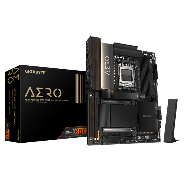 Placa de baza Gigabyte X870E AERO X3D DARK WOOD, Socket AM5, DDR5, ATX