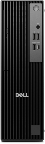 Dell Pro Slim QCS1255, 180W Bronze PSU, ENERGY STAR Qualified, EPEAT Silver with Climate+, AMD Ryzen(TM) 3 8300G (4 cores, up to 4.9GHz), Integrated Graphics, 8 GB: 1 x 8 GB, DDR5, up to 4800 MT/s, non-ECC, 512GB SSD, Internal speaker, Internal WiFi Antenna, No Optical Drive, MediaTek Wi-Fi 6