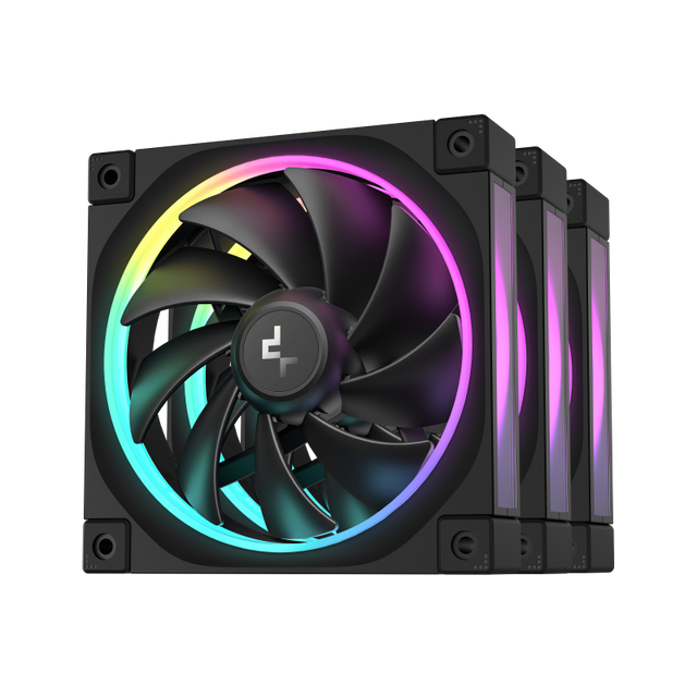 Ventilatoare DEEPCOOL FL12-3in1 120mm, CFM 55, presiune 2.82 mmAq, viteza de rotatie 500-2150 RPM +/- 10%