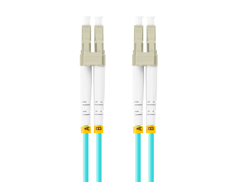 Patch cord fibră MM LC/UPC-LC/UPC duplex 5 m LSZH OM3 50/125 3,0 mm aqua