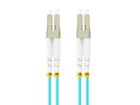 Patch cord fibră MM LC/UPC-LC/UPC duplex 5 m LSZH OM3 50/125 3,0 mm aqua