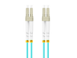 Patch cord fibră MM LC/UPC-LC/UPC duplex 3 m LSZH OM3 50/125 3,0 mm aqua