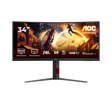 Monitor Gaming AOC CU34G4Z, 34", 3440 x 1440 pixeli, Black, Red, 3 ani Garantie