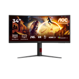Monitor Gaming AOC CU34G4Z, 34", 3440 x 1440 pixeli, Black, Red, 3 ani Garantie