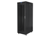 Cabinet rack Lanberg Free standing, size 19", ITC 27U, maximum static load 1200 kg, LCD panel, 6 slot uri pentru ventilatoare, greutate 111 kg, negru