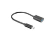 Cablu adaptor USB-C(M) 3.1 -> USB-A(F) 15 cm negru OTG LANBERG