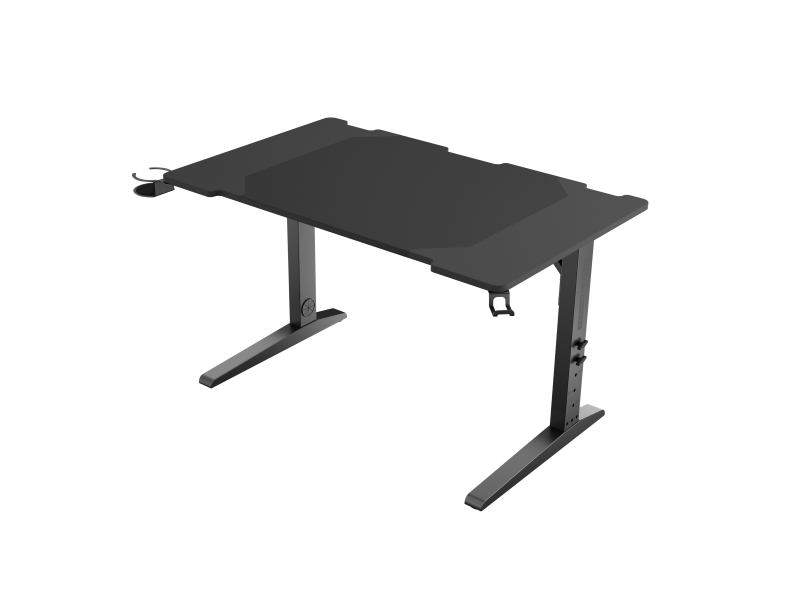 Birou gaming Genesis Holm Modular 120, material metal MDF, reglabil pe inaltime 70 - 90 cm, iluminare RGB, management cabluri, negru