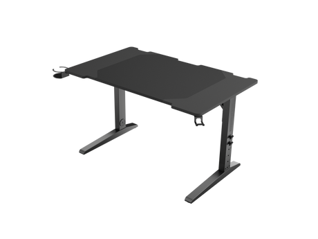 Birou gaming Genesis Holm Modular 120, material metal MDF, reglabil pe inaltime 70 - 90 cm, iluminare RGB, management cabluri, negru