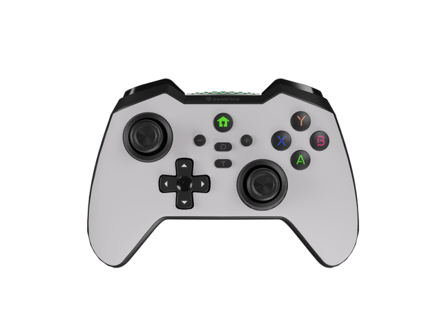Controller wireless Genesis Mangan 400, tip Analog/Digital, interfata USB, bluetooth, numar butoane 19, lungime cablu 200 cm, acumulator 000 mAh, compatibilitate Android, iOS, MAC, Windows 10,11,7,8, alb