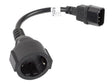 Cablu adaptor IEC 320 C14  Schuko(F) pentru UPS 20 cm negru