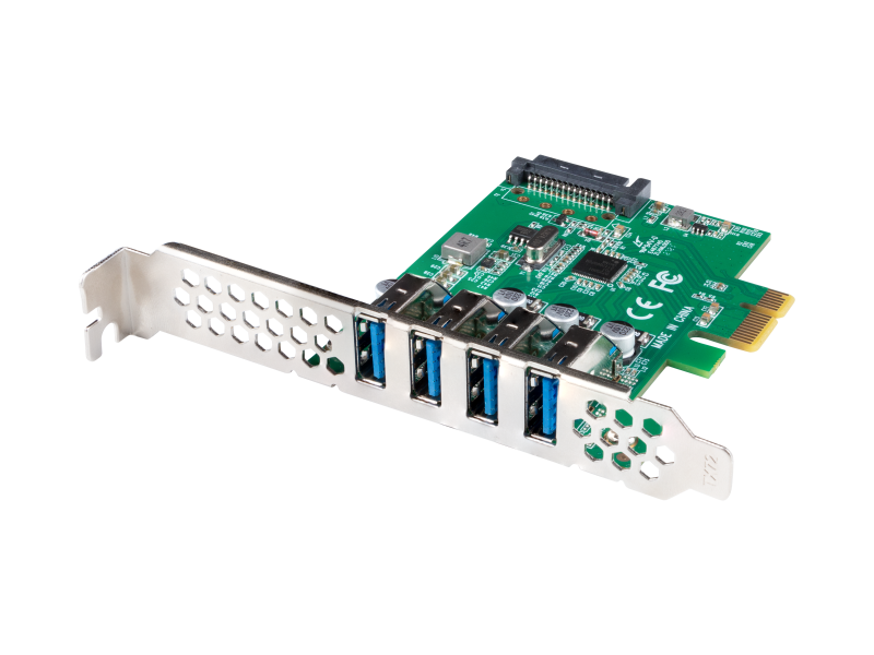 Placă PCI Express x1  4x USB-A 3.1 Gen1 low-profile