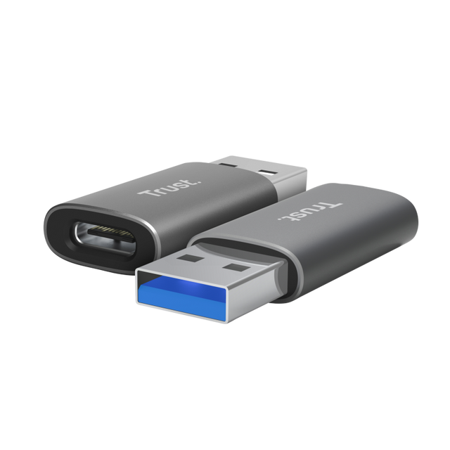 Adaptor Trust Calyx USB-A-USB-C, material ABS, gri