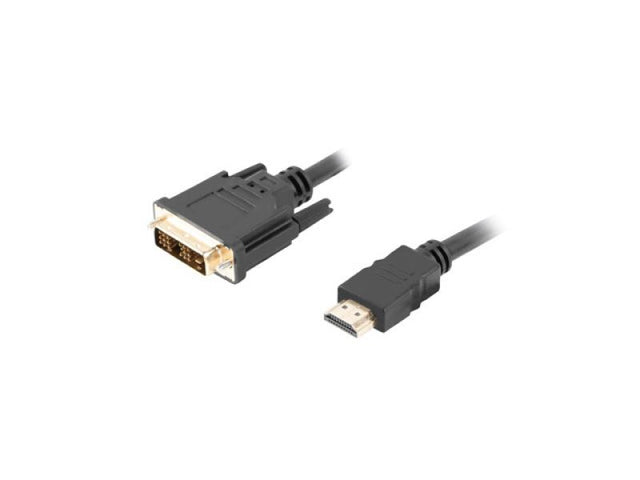 Cablu HDMI(M)  DVI-D(M)(18+1) 1,8 m negru Single Link cu conectori placați cu aur