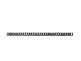 Patch panel 24 porturi 0,5U 19" Cat.6 FTP cu organizator cabluri, ecranat, negru