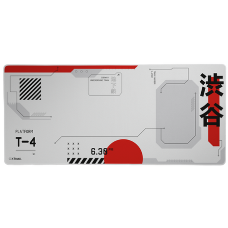 Mousepad Trust GXT 759 XXL, suprafata moale, dimensiuni 900 x 400 x 3mm, rosu/alb