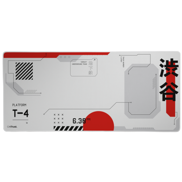 Mousepad Trust GXT 759 XXL, suprafata moale, dimensiuni 900 x 400 x 3mm, rosu/alb