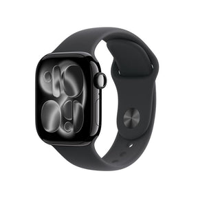 Apple Watch Series 11 GPS + Cellular 42mm Jet Black Aluminium Case with Black Sport Band - M/L