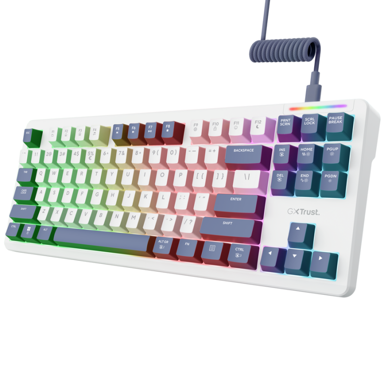 Tastatura mecanica cu fir Trust GXT 872 Xyra TKL, backlight, nr taste 87, alb