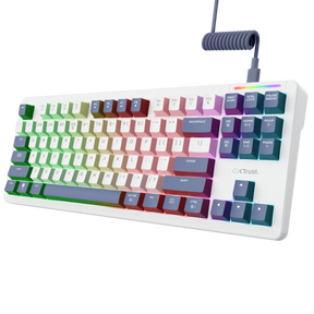 Tastatura mecanica cu fir Trust GXT 872 Xyra TKL, backlight, nr taste 87, alb