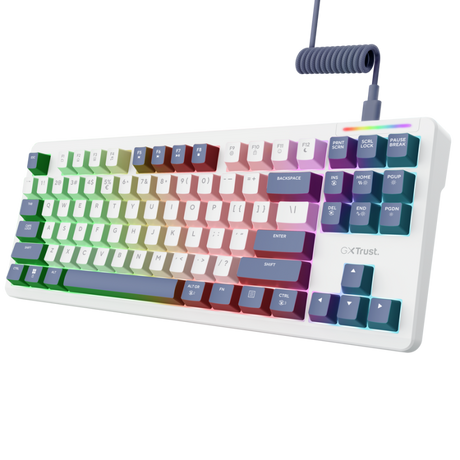 Tastatura mecanica cu fir Trust GXT 872 Xyra TKL, backlight, nr taste 87, alb