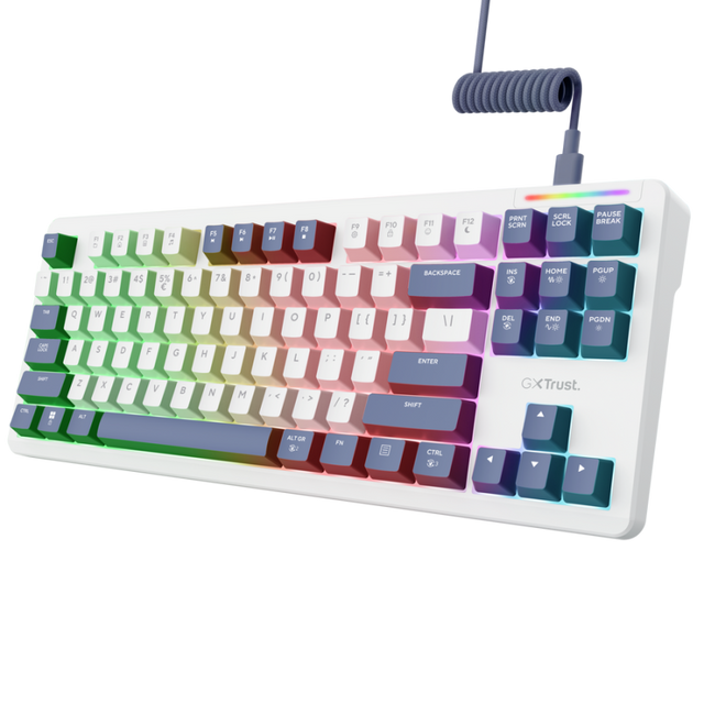 Tastatura mecanica cu fir Trust GXT 872 Xyra TKL, backlight, nr taste 87, alb
