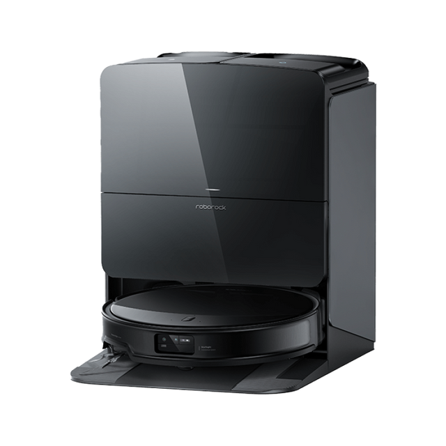 Robot de aspirare Roborock Saros 10R, statie de andocare multifunctionala 10-in-1, aspirator, mop si statie inteligenta cu golire automata, sistem autonom StarSight 2.0, mapare 3D, Lidar, negru