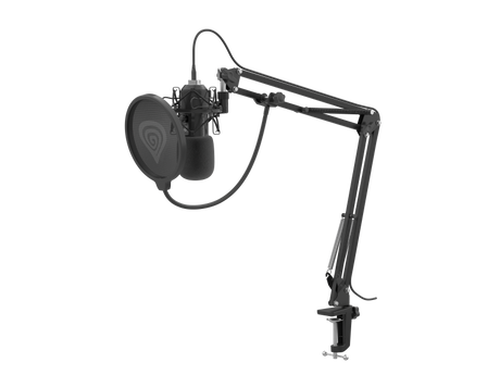 Microfon Genesis Radium 400 G2 Studio, tip condenser, model cardioid, suport fix, conectivitate USB-C, USB-A, raspuns in frecventa 20 - 20000 Hz, sensibilitate -29 dB, lungime cablu 250 cm, negru