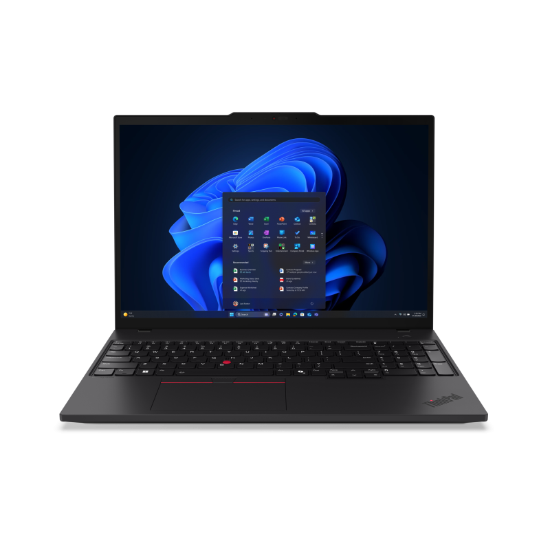 Laptop ThinkPad T16 Gen 4 (Intel); 16" WUXGA (1920x1200) IPS 500nits Anti-glare, 100% sRGB, Low Power; Intel® Core Ultra 7 255U, 12C (2P + 8E + 2LPE) / 14T, Max Turbo up to 5.2GHz, 12MB; Video Integrated Intel® Graphics; RAM 2x 16GB SODIMM DDR5-5600; 512GB SSD M.2 2280 PCIe® 4.0x4 NVMe® Opal 2.0
