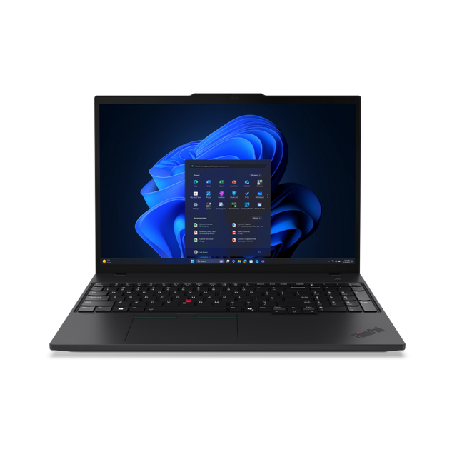 Laptop ThinkPad T16 Gen 4 (Intel); 16" WUXGA (1920x1200) IPS 500nits Anti-glare, 100% sRGB, Low Power; Intel® Core Ultra 7 255U, 12C (2P + 8E + 2LPE) / 14T, Max Turbo up to 5.2GHz, 12MB; Video Integrated Intel® Graphics; RAM 2x 16GB SODIMM DDR5-5600; 512GB SSD M.2 2280 PCIe® 4.0x4 NVMe® Opal 2.0
