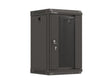 Dulap rack 10" perete 9U / 300x300 (flat pack) cu ușă din sticlă, negru