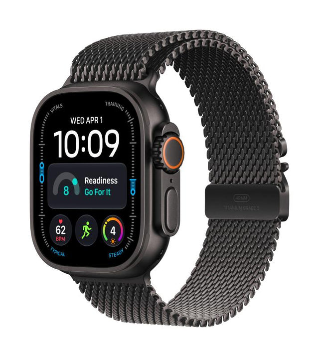 Apple Watch Ultra 4 GPS + Cellular 49mm Black Titanium Case with Black Titanium Milanese Loop - M