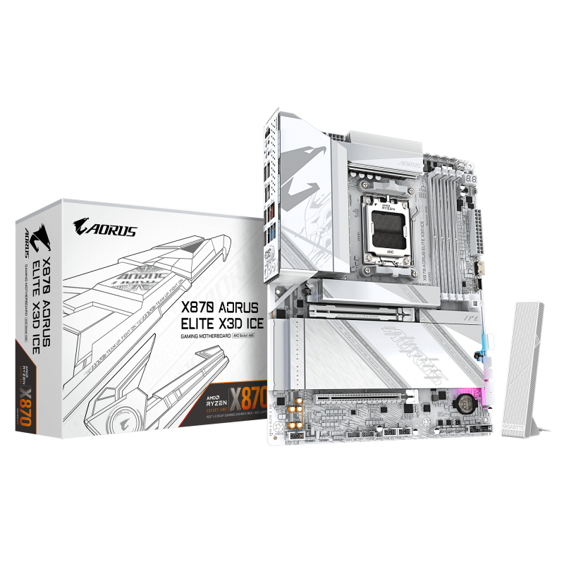 Placa de baza Gigabyte X870 AORUS ELITE X3D ICE, Socket AM5, DDR5, ATX