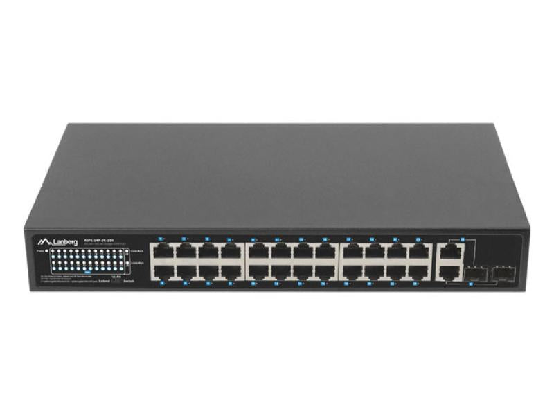 Switch  24x 100 Mb PoE+ / 2x combo, rack 19", Gigabit Ethernet, 250W