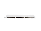 Patch panel 24 porturi 0,5U 19" Cat.6 FTP cu organizator cabluri, ecranat, gri