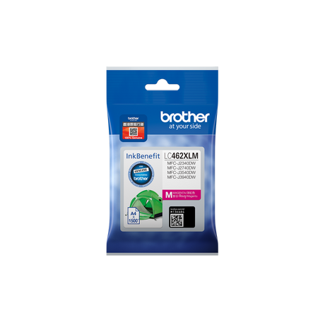 Brother LC462XLM. Cartridge capacity: High (XL) Yield, Supply type: Single pack, Colour ink page yield: 1500 pages, Printing colours: Magenta, Quantity per pack: 1 pc(s)