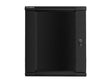 Dulap rack 19" perete 15U / 600x450 (flat pack) cu ușă din sticlă, negru  V2