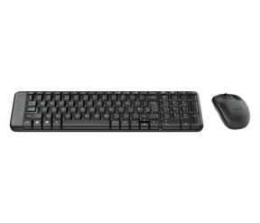 Logitech 920-003161. Keyboard form factor: Mini. Keyboard style: Straight. Connectivity technology: Wireless, Device interface: RF Wireless, Keyboard layout: QWERTY, Recommended usage: Office. Product colour: Black. Mouse included