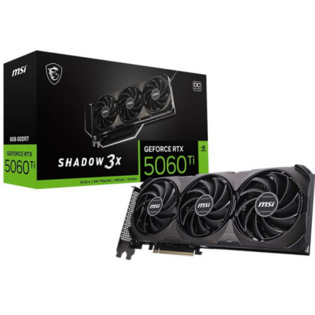 Placa video MSI GEFORCE RTX 5060TI 8G SHADOW 3X OC CLASSIC