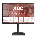 Monitor Consumer AOC X24E4U, 24", 1920 x 1200 pixeli, Black, 5 ani Garantie