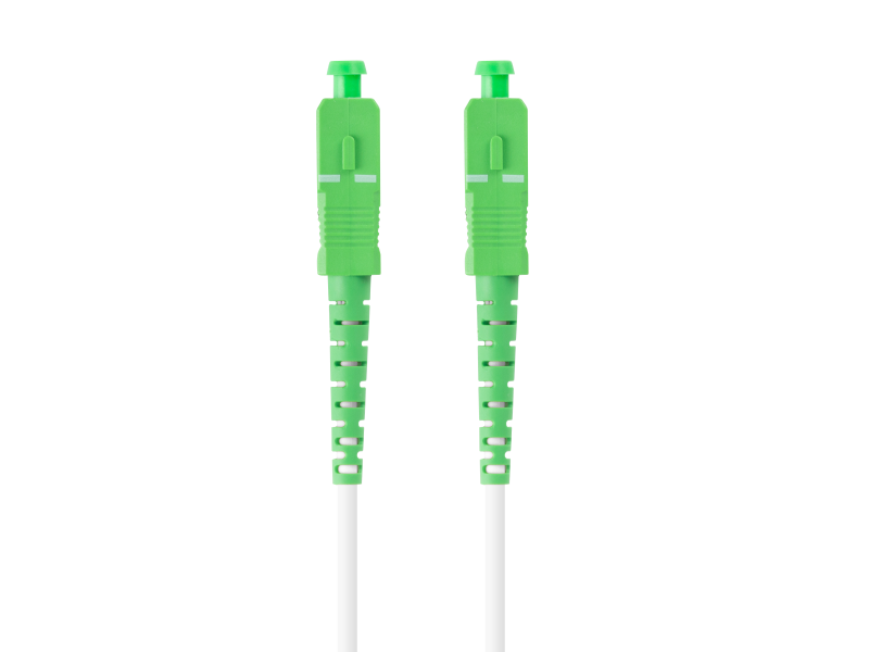 Patch cord fibră SM SC/APC-SC/APC simplex 30 m LSZH G657A2 3,0 mm alb